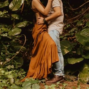 Rust Floor-Length Slip Dress